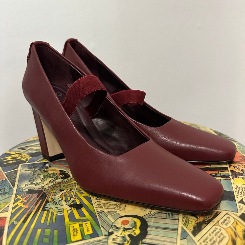 Sarto by Franco Sarto Flexa Bria Mary Jane Heels Burgundy Red Size 7.5